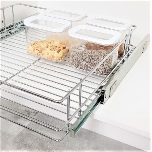 Bottom Mount Wire Basket Drawers For, Sliding Wire Racks For Kitchen Cabinets