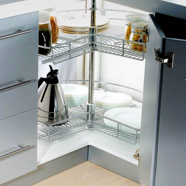 Stainless Steel Lazy Susan For Corner, Tall Corner Kitchen Cabinet Storage Ideas