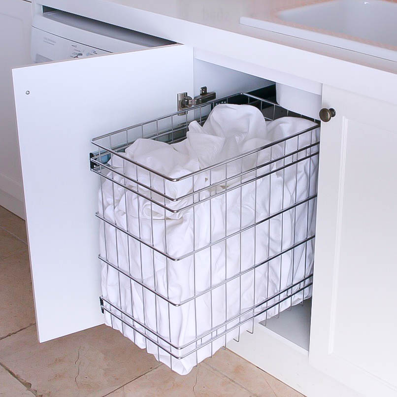 Stainless Steel Pull Out Laundry Baskets For Storage
