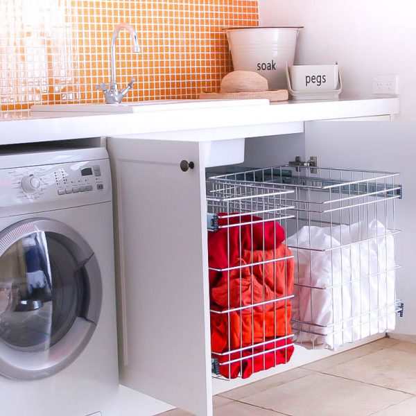 Stainless Steel Pull Out Laundry Baskets For Storage ...