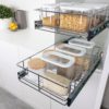 Stainless Steel Wire Basket Drawers 100mm High | TANSEL Pull Out Storage