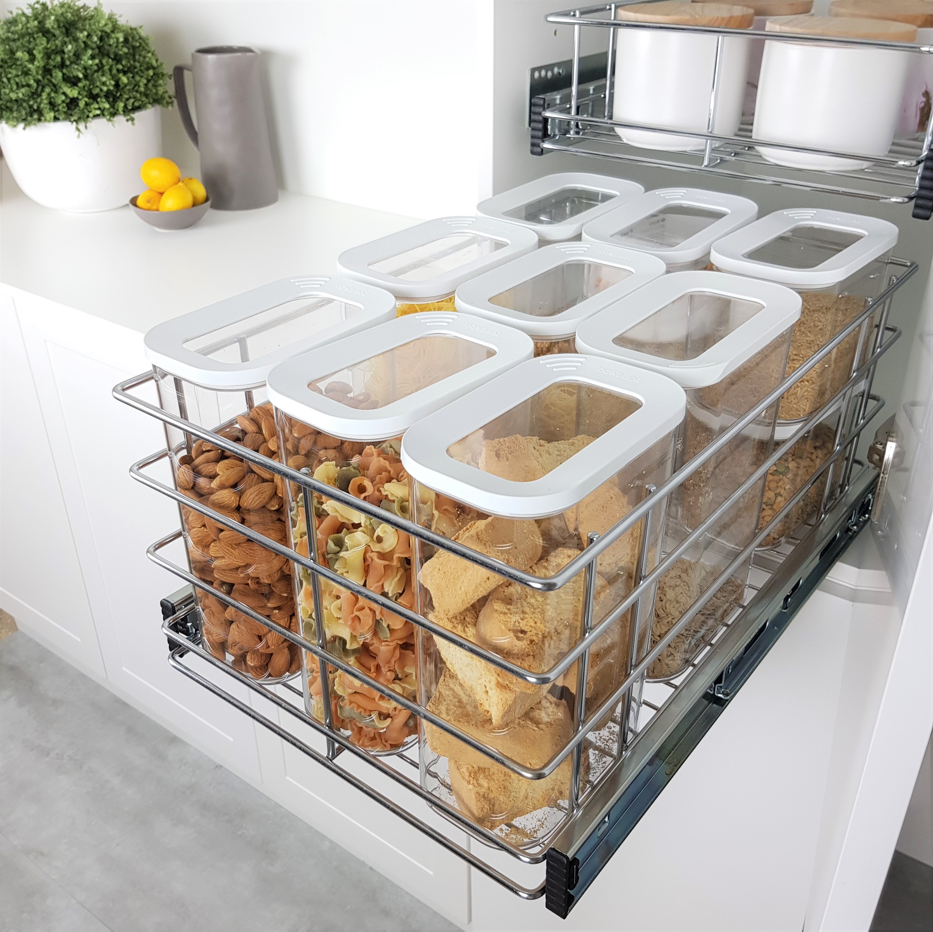 Wire Basket Drawers 200mm High Side Mount For Kitchen TANSEL Storage Solutions