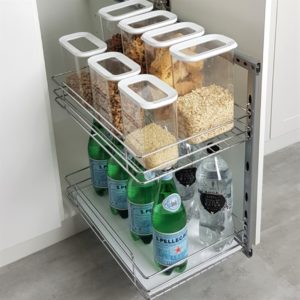 Multi Purpose Pull Out – Set Of 2 Stainless Steel Baskets - TANSEL Pull Out Storage