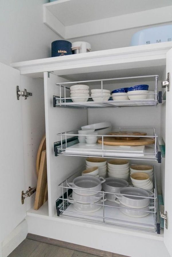 Pull Out Storage Solutions for Wide Cabinets | TANSEL Stainless Steel ...